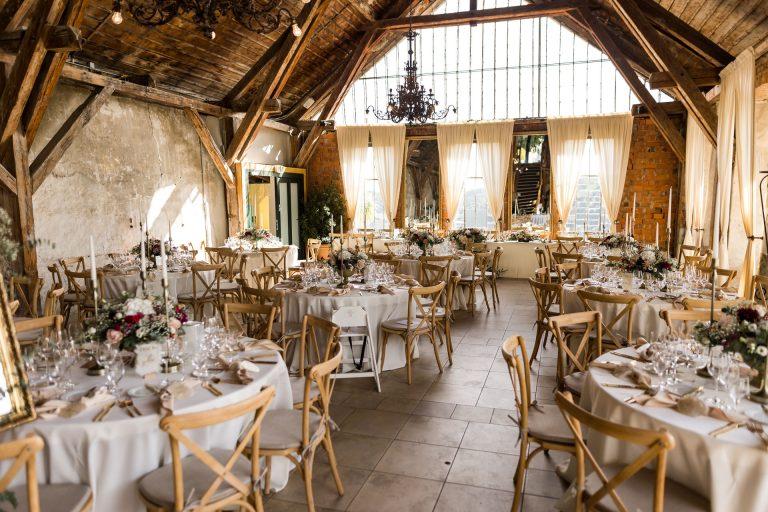 Orangerie Schloss Langenburg dekorierte für die Hochzeit