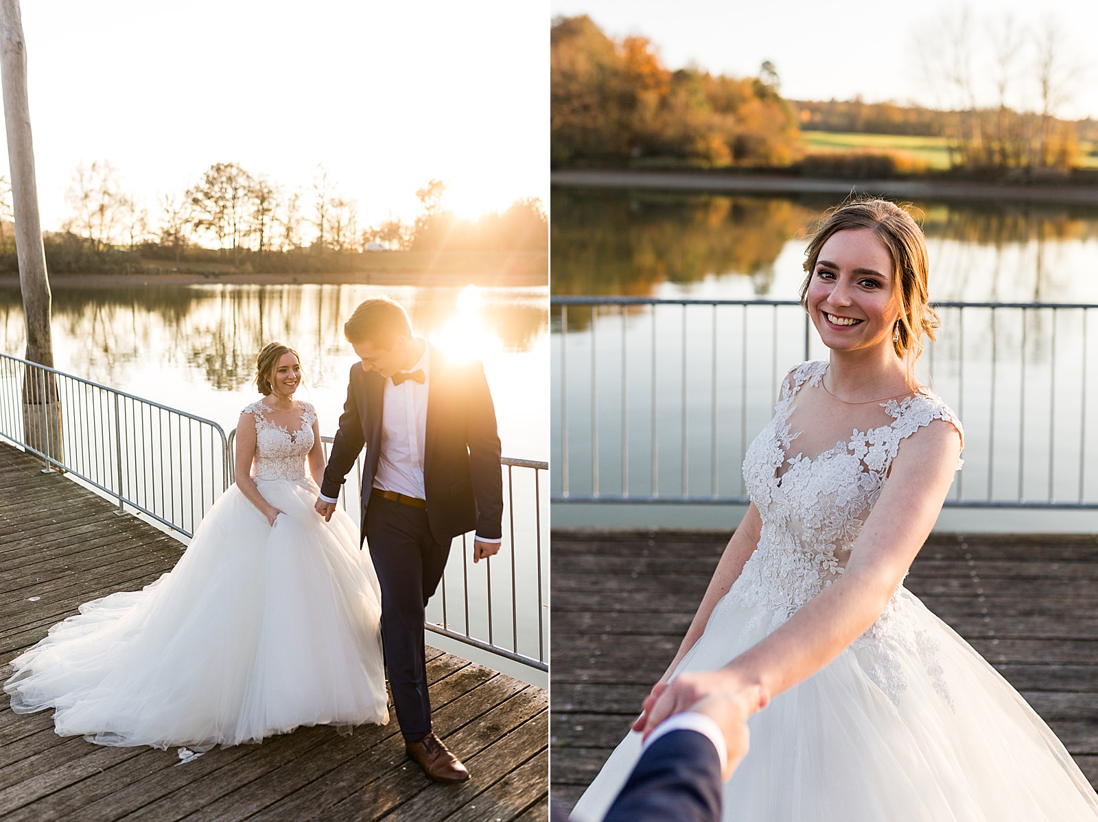 Brautpaarshooting im Herbst am Degenbachsee in Crailsheim