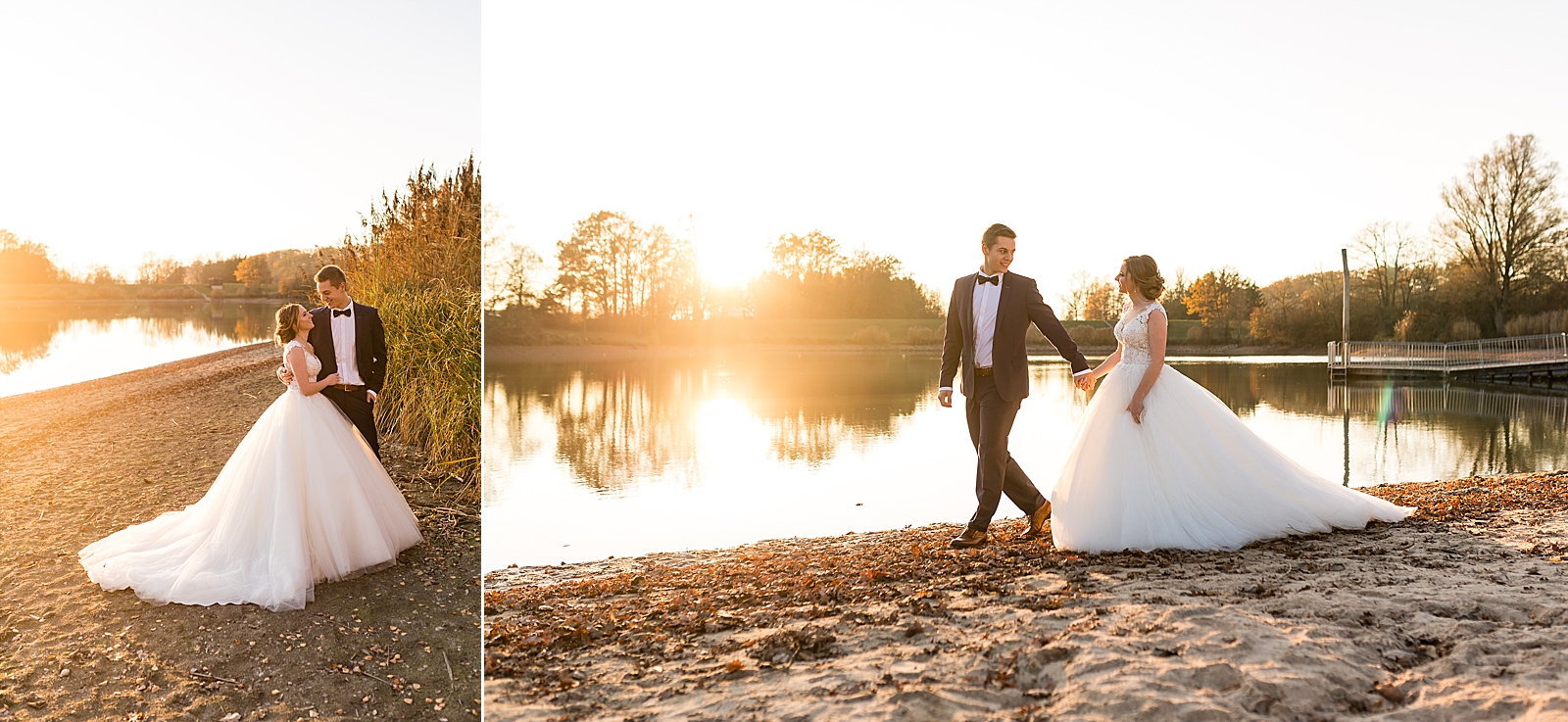 Romantisches After-Wedding-Shooting im Herbst am Degenbachsee in Crailsheim
