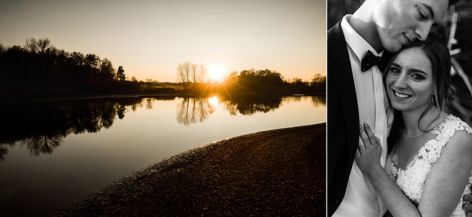 Romantisches After-Wedding-Shooting im Herbst am Degenbachsee in Crailsheim