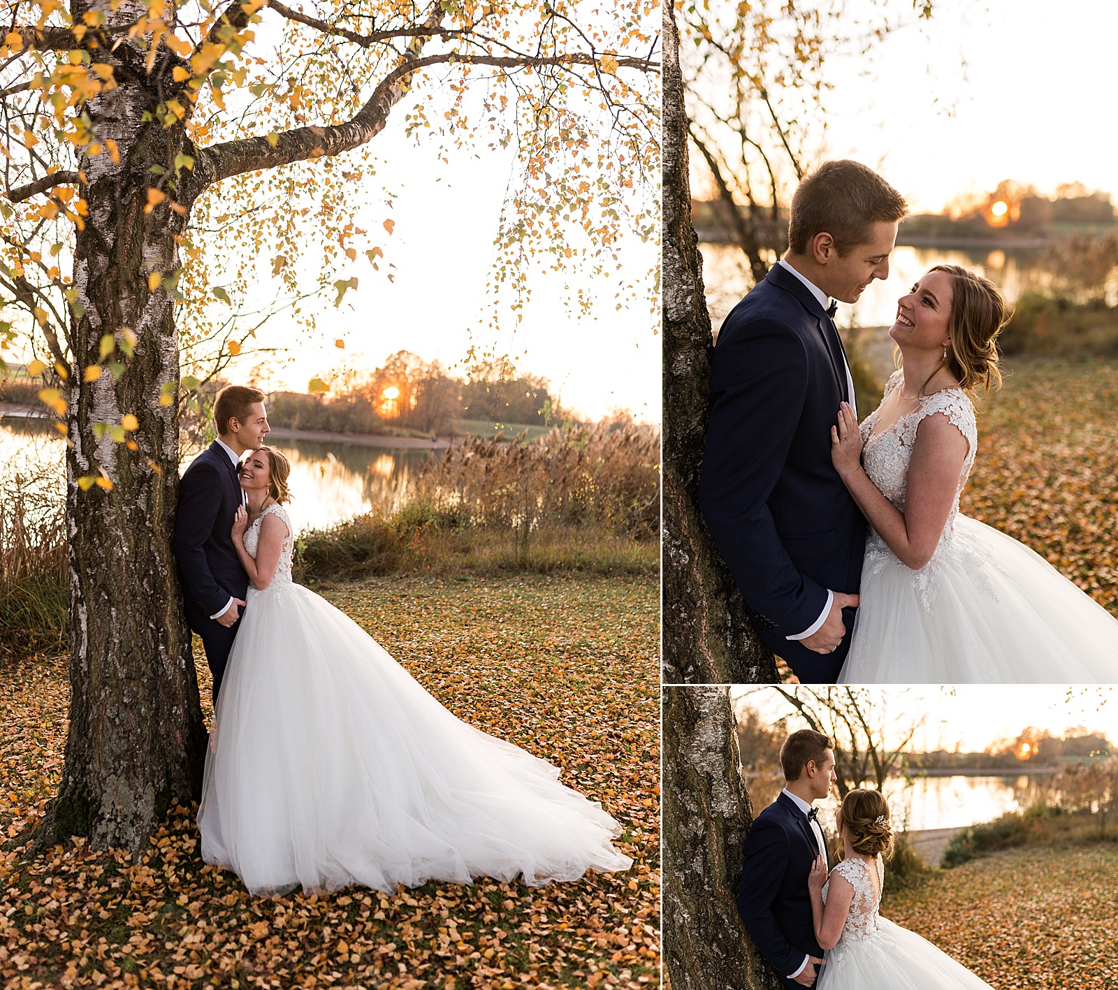 Brautpaarshooting im Herbst am Degenbachsee in Crailsheim
