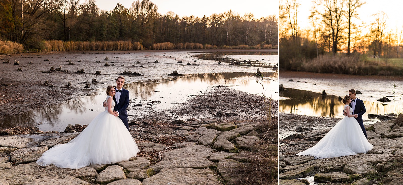 Romantisches After-Wedding-Shooting im Herbst am Degenbachsee in Crailsheim