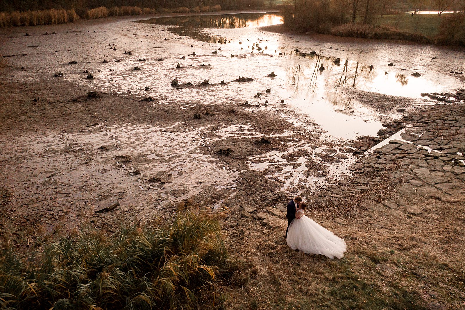Drohnenfotos von einem Brautpaarshooting in Crailsheim