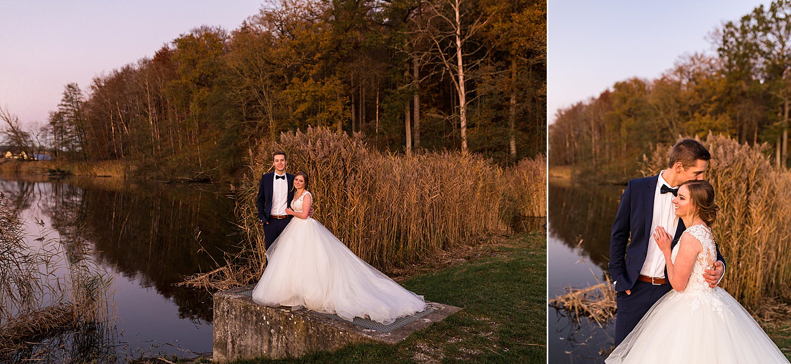 Romantisches After-Wedding-Shooting im Herbst am Degenbachsee in Crailsheim
