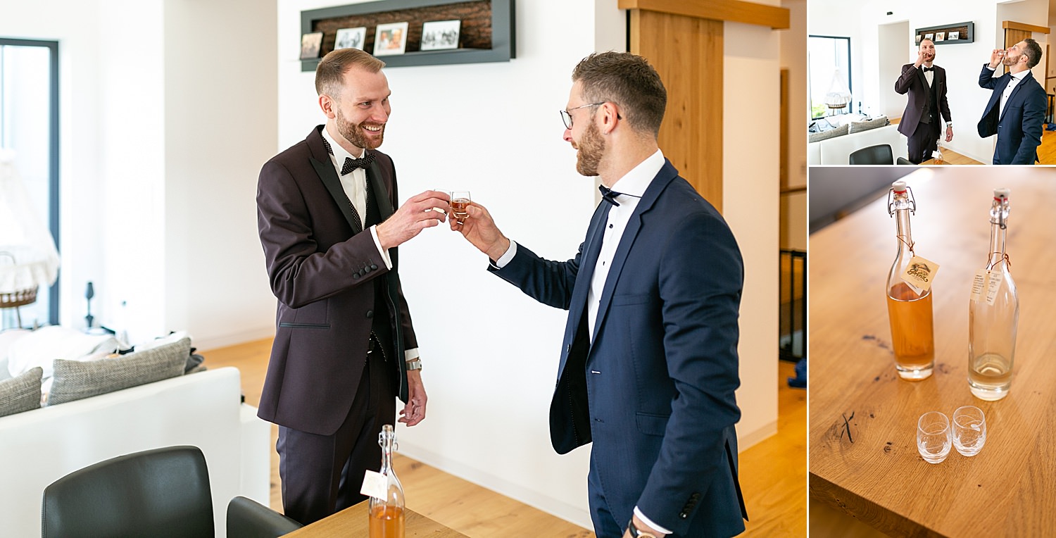 Getting Ready Shooting beim Bräutigam Zuhause