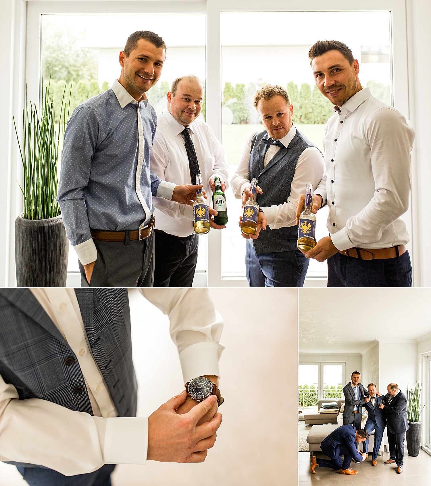 Getting Ready beim Bräutigam Zuhause