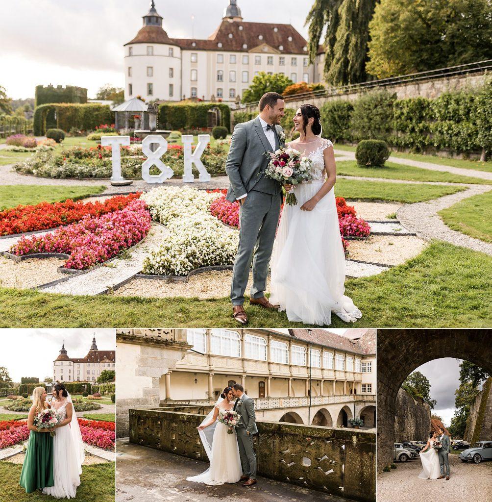 Brautpaarfotos im Barockgarten der Orangerie Langenburg
