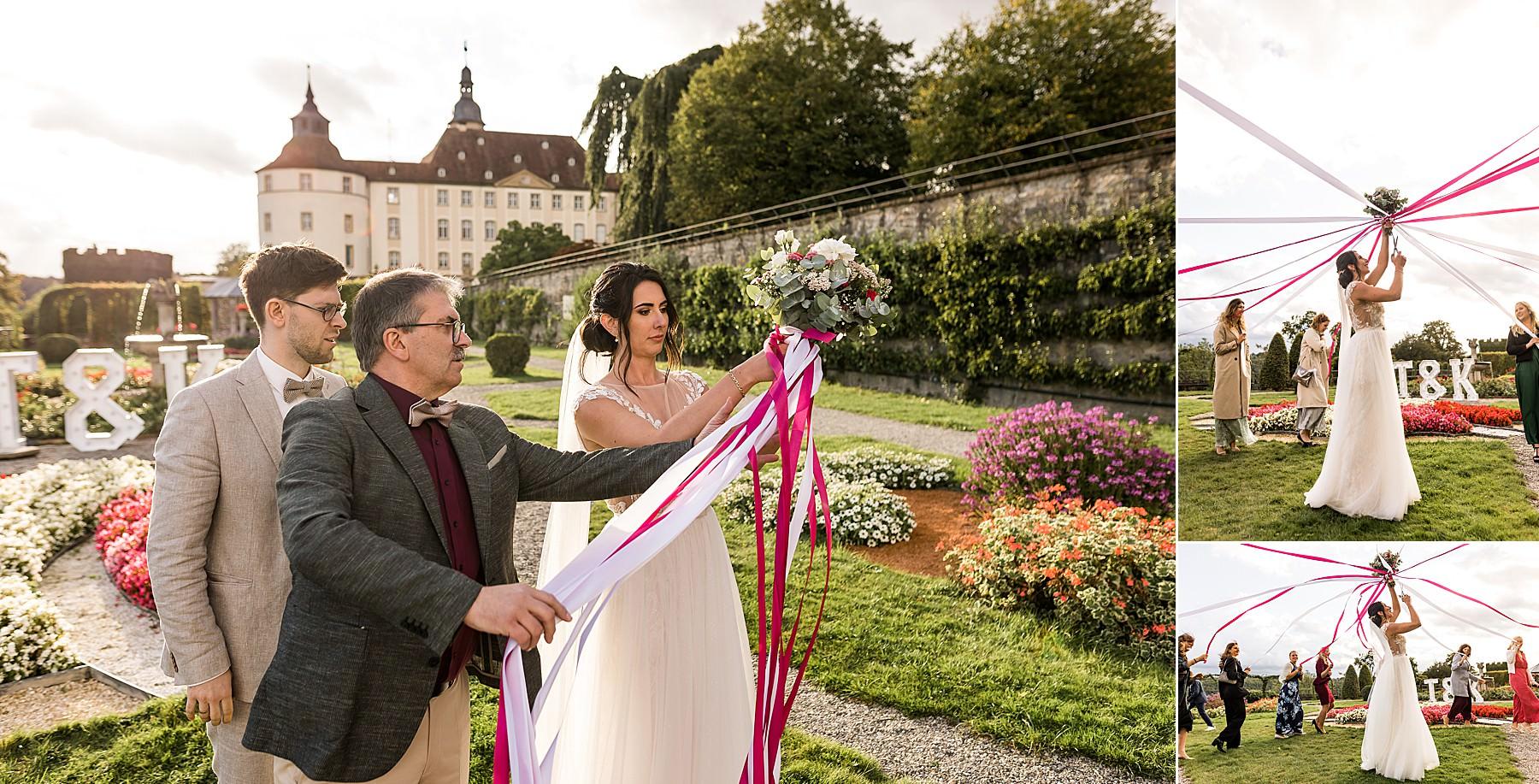 Brautstraußwurf Orangerie Schloss Langenburg
