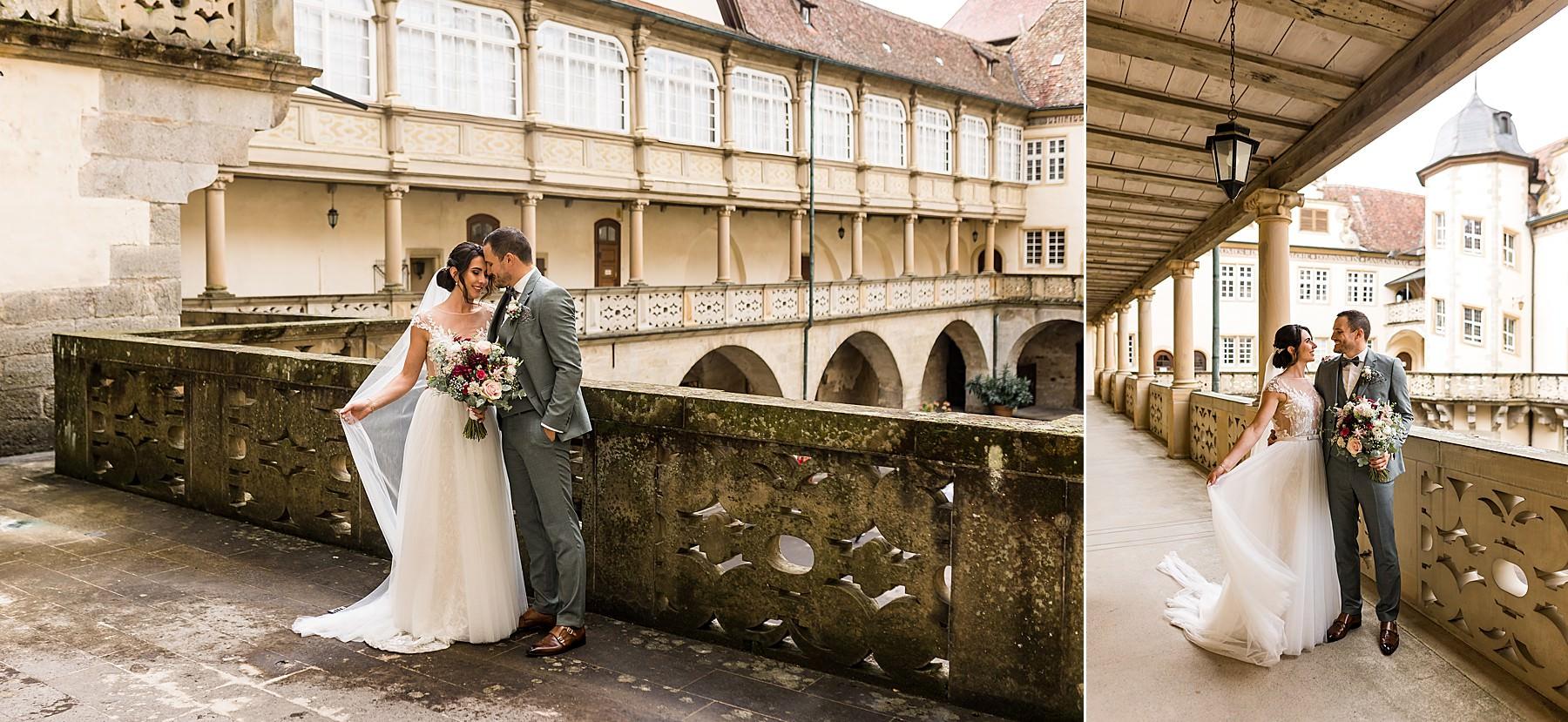 Brautpaarshooting vor der Orangerie auf Schloss Langenburg