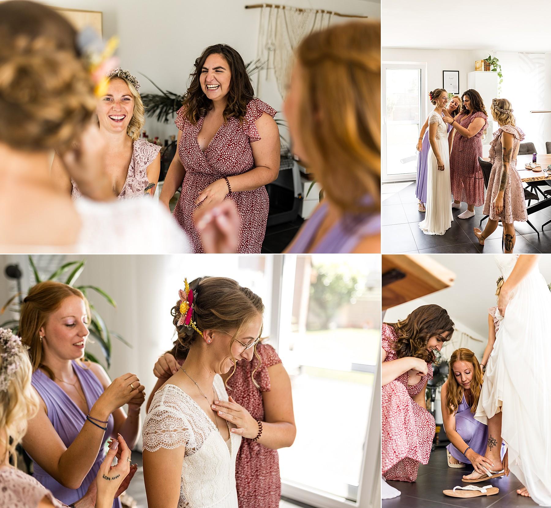 Getting Ready mit den besten Freundinnen am Hochzeitstag