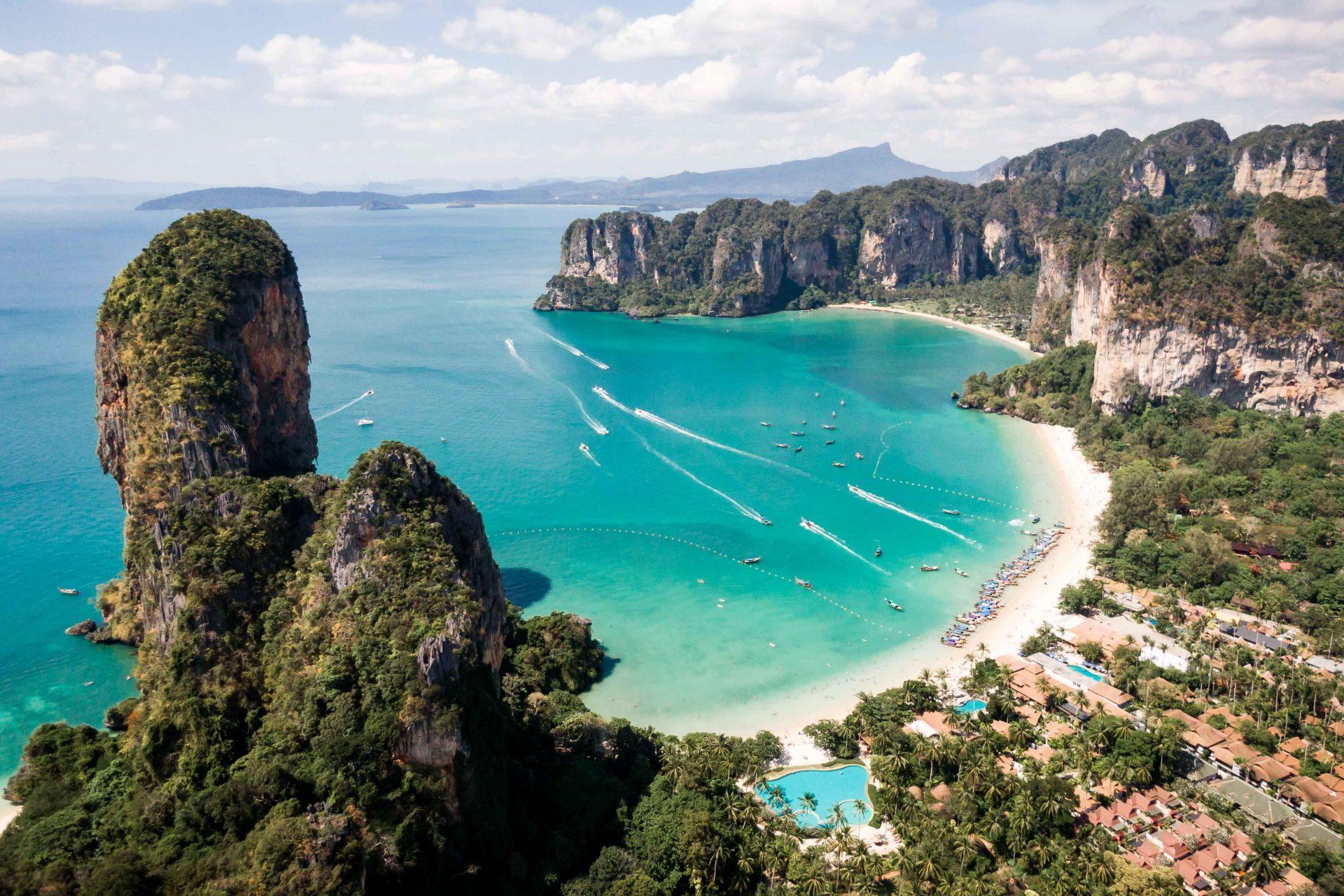Den Railay Beach mit der Drohne fotografieren