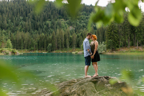 Fotoshooting am Caumasee in Graubünden